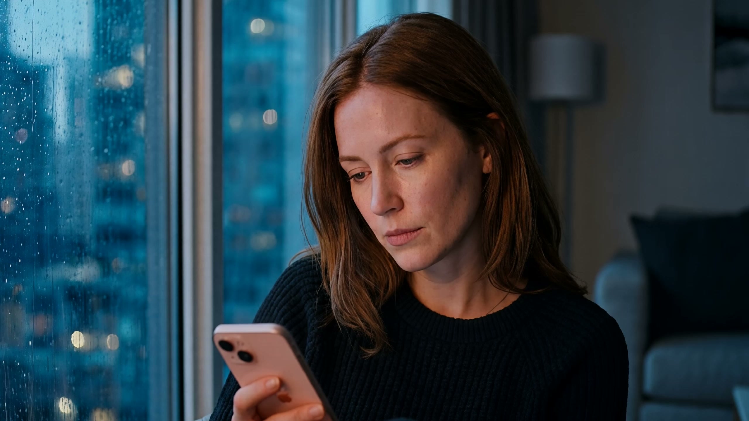 A player steps into Tessa's story, types their choice on their phone, and the story continues.